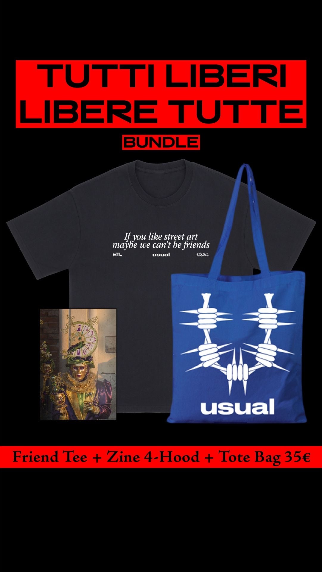 TUTTI LIBERI LIBERE TUTTE BUNDLE - Fanzine + T-shirts