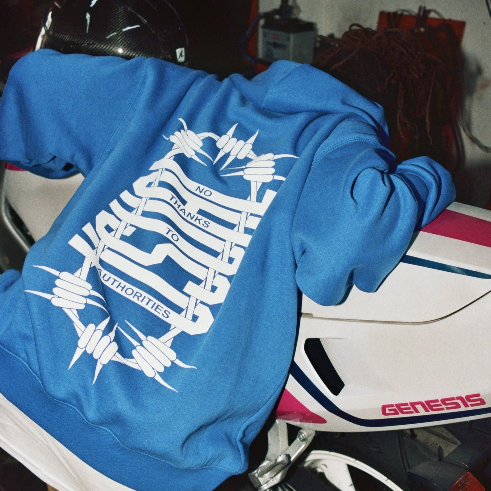 Usual - Double U Hooded Sweatshirt Royal Blue