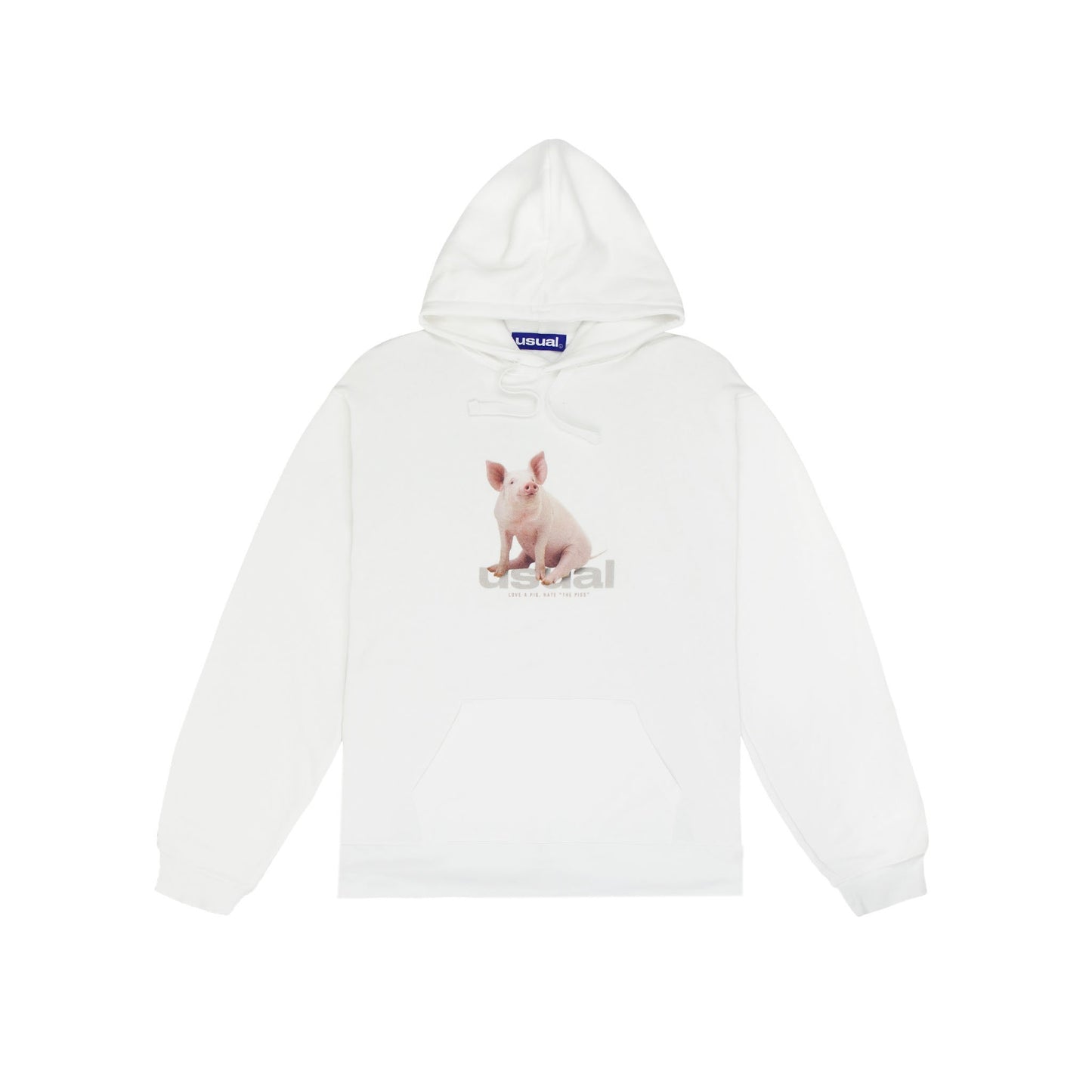 Usual - Piggy Hooded Sweatshirt White