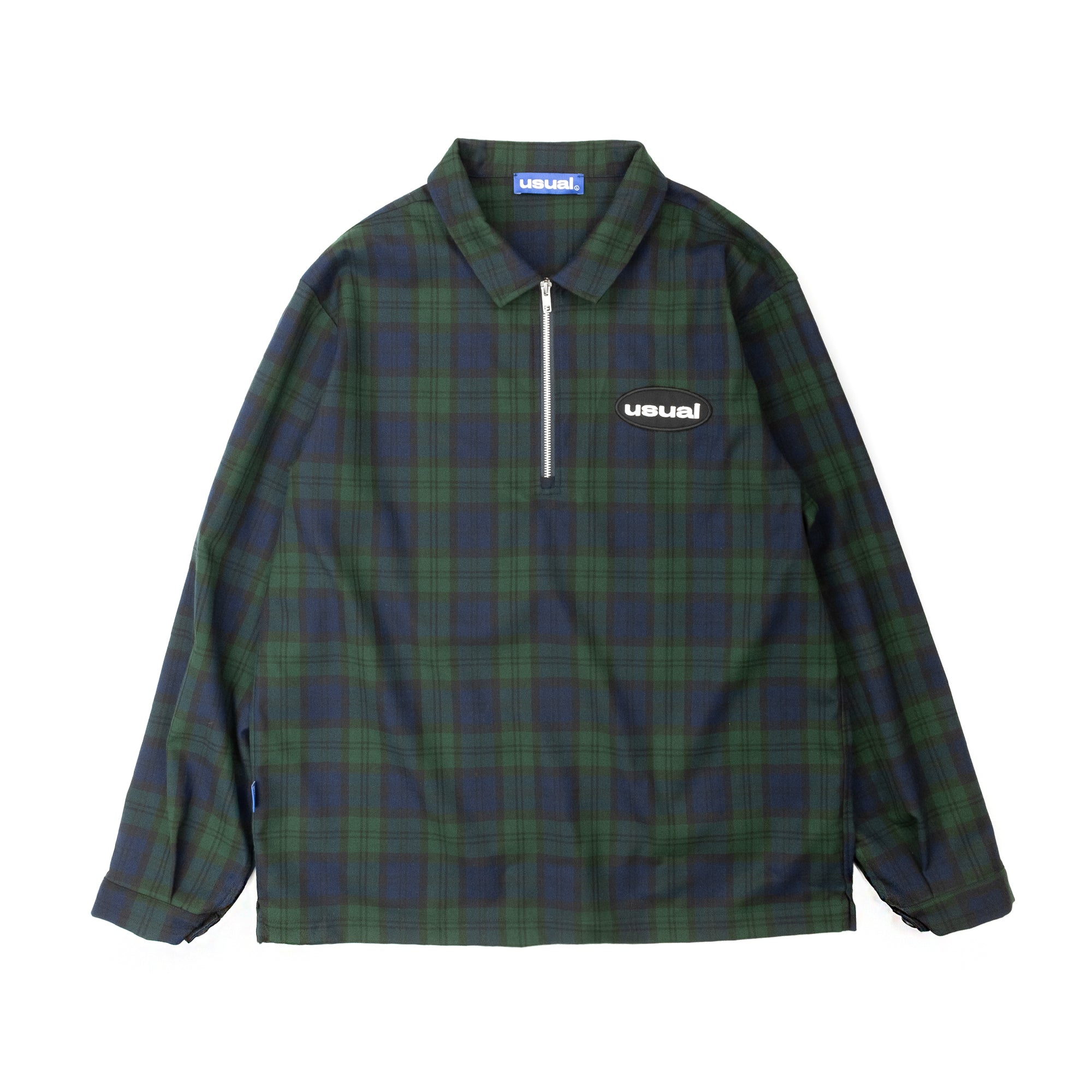 HALF ZIP CHECK SHIRT